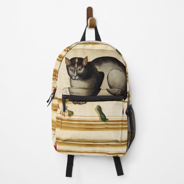 Item preview, CAT WITH MOUSE AND FRUITS Medieval Painting designed and sold by BulganLumini.