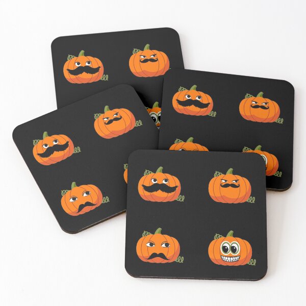 Item preview, Jack O'Lantern Moustache Cute Funny Happy Hallowe'en Thanksgiving Movember Veggie Humour Pumpkin Pattern designed and sold by H3designs.
