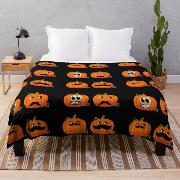 Item preview, Jack O'Lantern Moustache Cute Funny Happy Hallowe'en Thanksgiving Movember Veggie Humour Pumpkin Pattern designed and sold by H3designs.