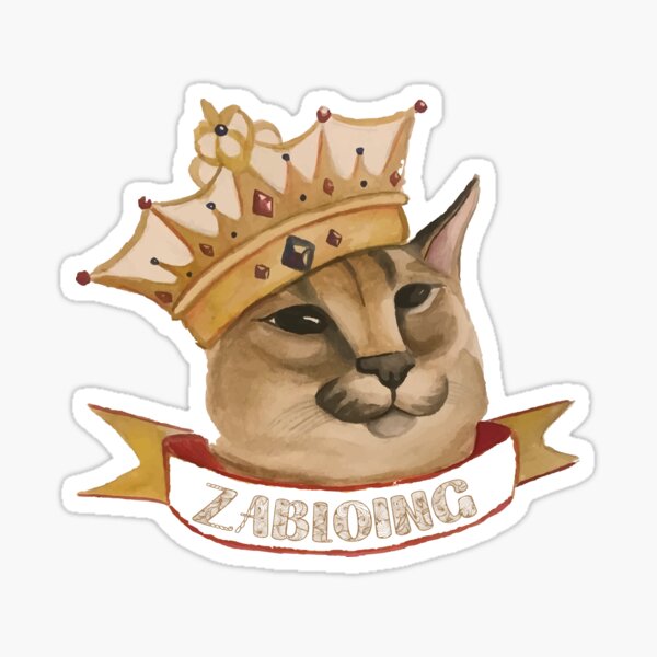 Zabloing Cat Meme - Zabloing Floppa Cat - Sticker