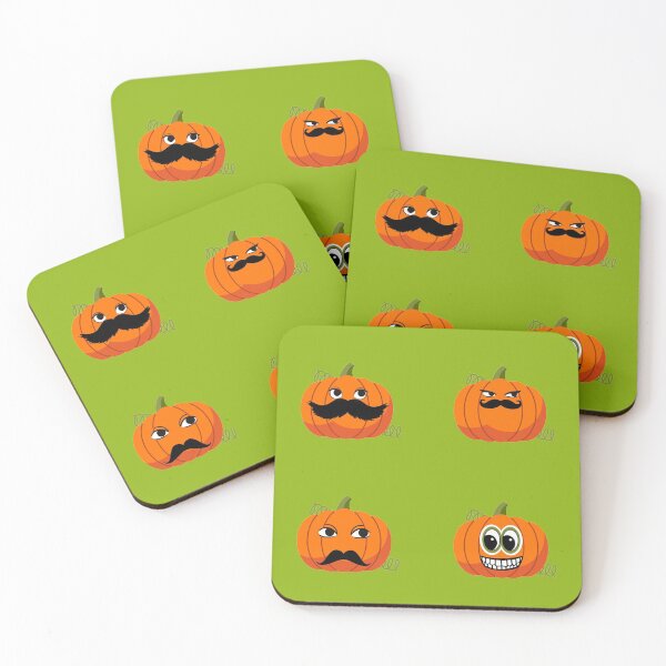 Item preview, Jack O'Lantern Moustache Cute Funny Happy Hallowe'en Thanksgiving Movember Veggie Humour Pumpkin Pattern designed and sold by H3designs.