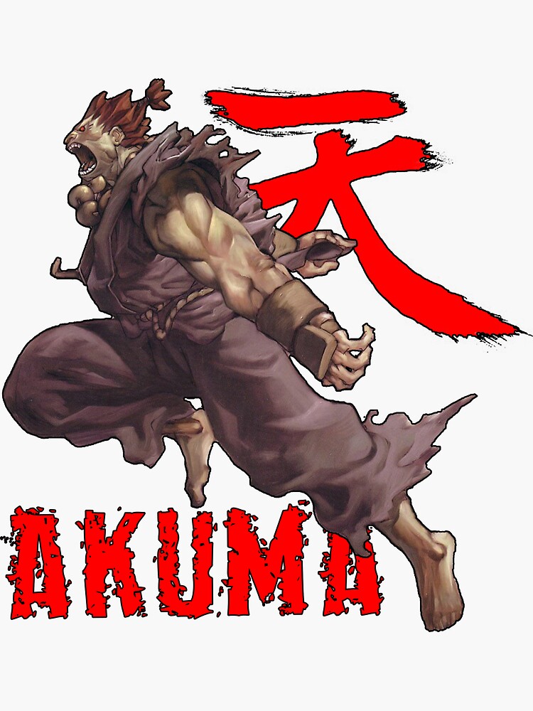 Akuma - Street Fighter Sticker for Sale by omenastore