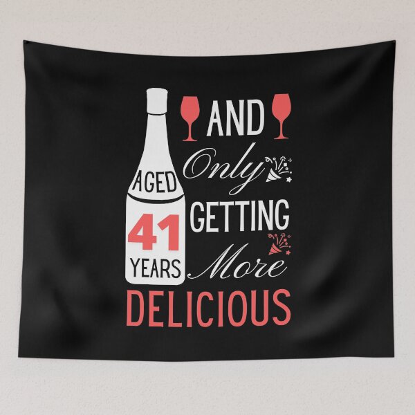 Item preview, 41th Birthday Gift or Greeting for Wine Lovers only getting more Delicious with Age designed and sold by yennyz.