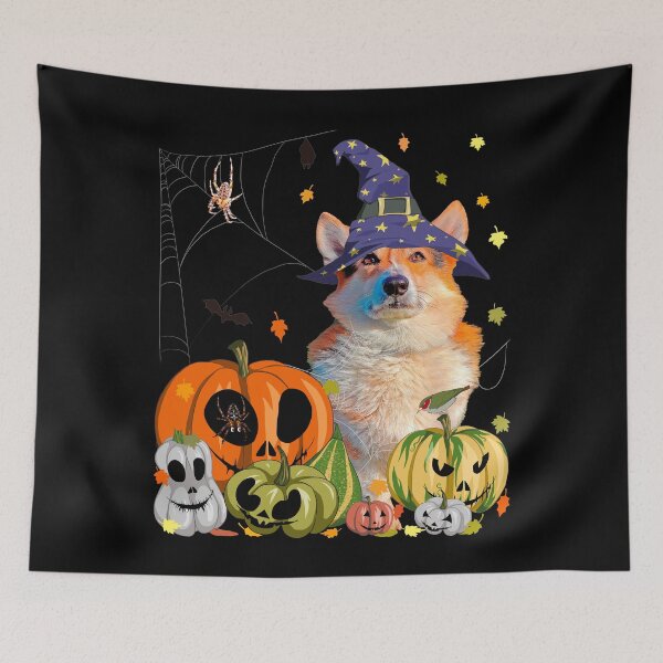 Item preview, Witch Corgi & Pumpkin - Funny Dog Lover Jack-O-Lantern Halloween designed and sold by r-silver.