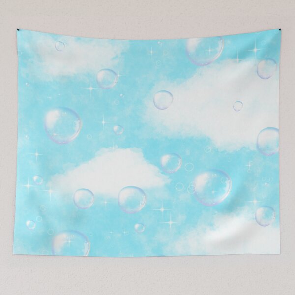 Item preview, Blue sky with white clouds, bubbles and sparkles designed and sold by Ralu04.