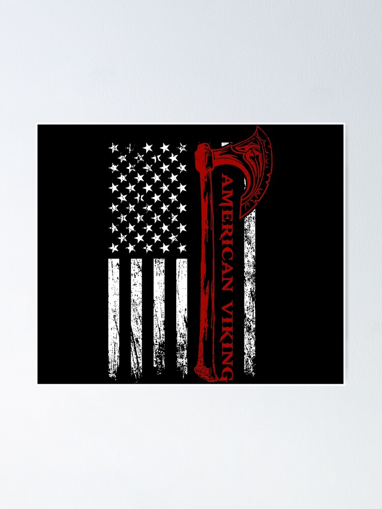 American Viking Axe Flag T-Shirt American Viking Axe Flag T-Shirt