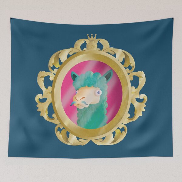 Item preview, Alpaca color portrait designed and sold by sloeilustracion.