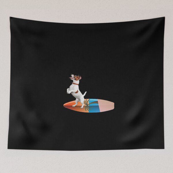 Item preview, dog on surfboard designed and sold by Mariocii.