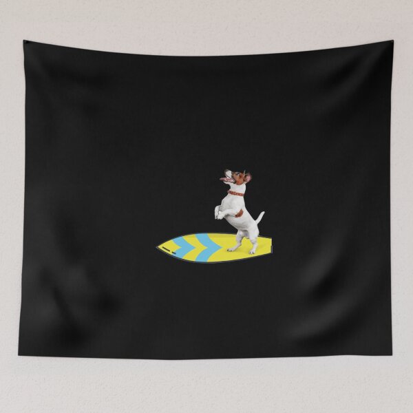 Item preview, dog on surfboard designed and sold by Mariocii.