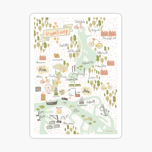 Hamburg Map Sticker