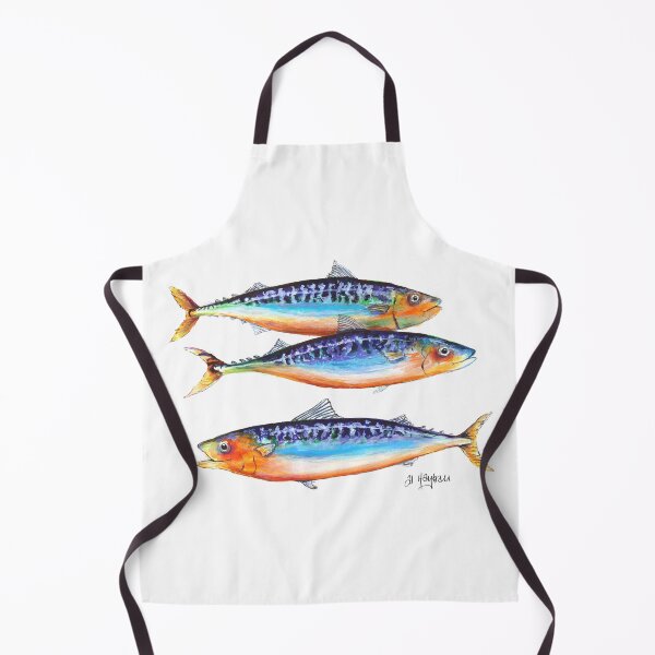 Item preview, Mackerel watercolour painting, aquatic, seafood art  designed and sold by al hayball.