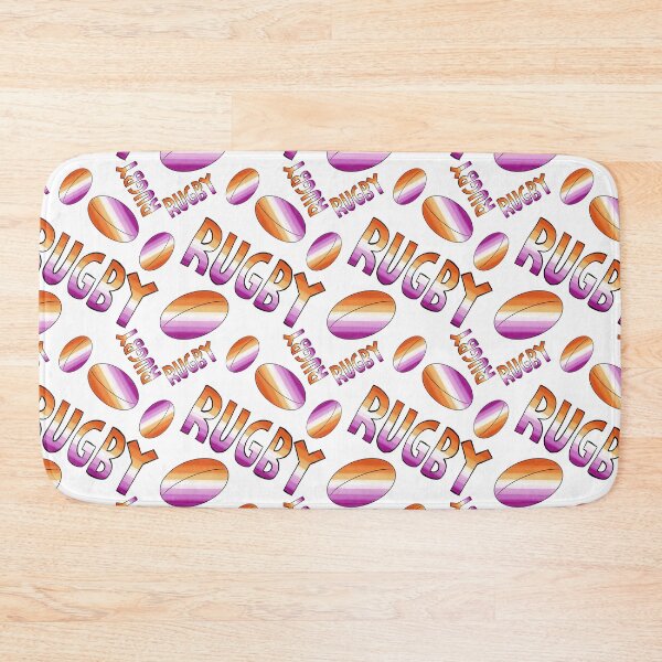 Item preview, Sunset pride flag rugby balls designed and sold by nattykanga.