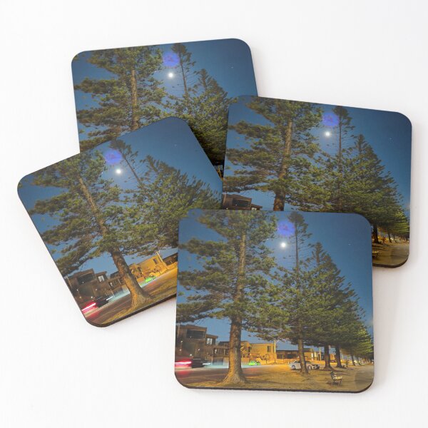 Item preview, Altona Beach pine trees at night designed and sold by Jnewtonbell.