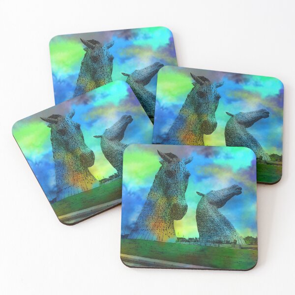 Item preview, Colourful Kelpies sculptures in Falkirk Scotland designed and sold by KaisPrints.