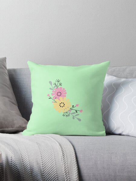 Item preview, Yellow and pink florals designed and sold by Demask.