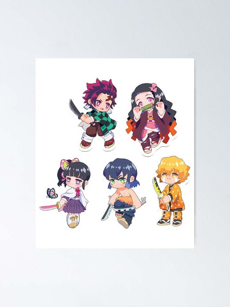 Anime Characters Pack Demon Slayer Poster For Sale By Lois Store Redbubble