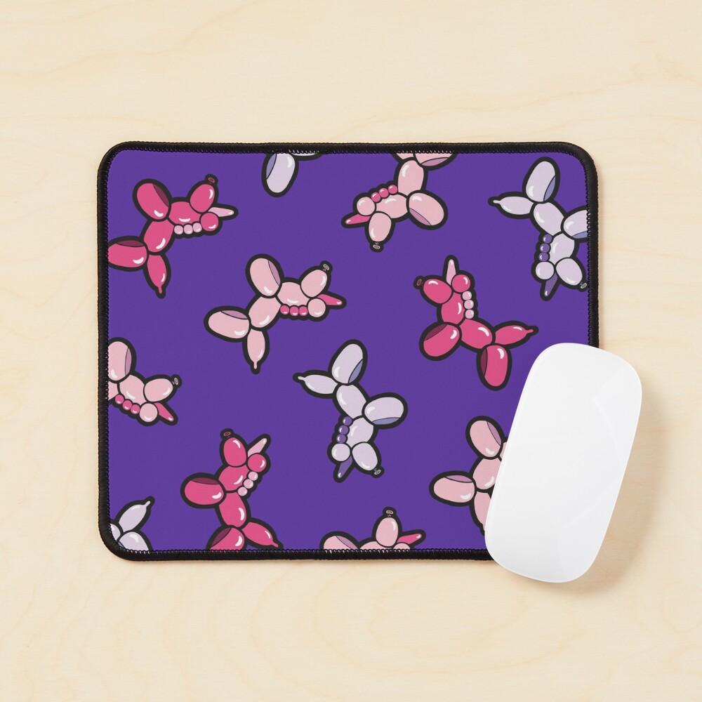 Balloon Animal Unicorns Pattern in Purple Mouse Pad