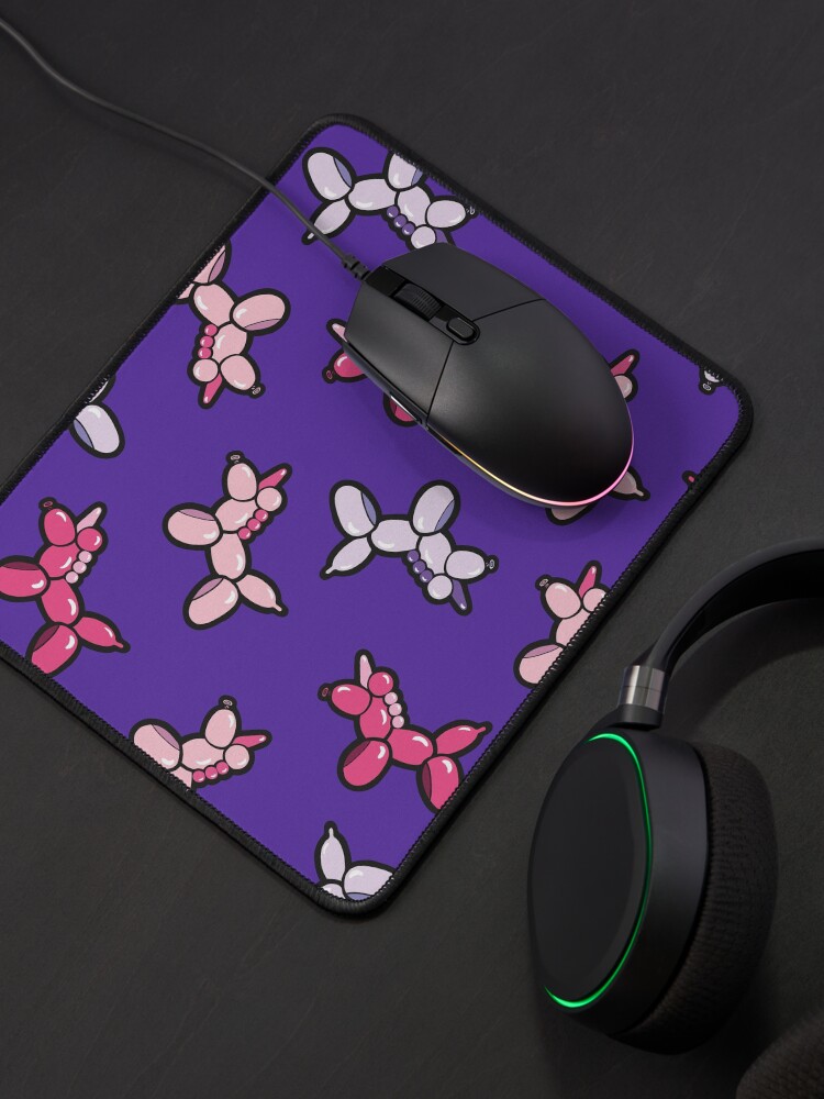 Alternate view of Balloon Animal Unicorns Pattern in Purple Mouse Pad