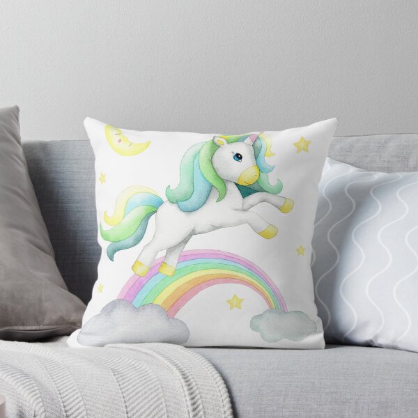 Artikelvorschau, Aquarell Regenbogen Einhorn Clipart entworfen und verkauft von FineartLab.