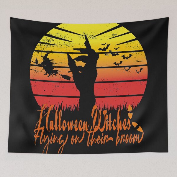 Item preview, halloween witches flying on their broom designed and sold by designer-02.