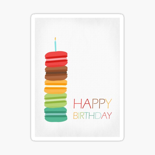 Macaron Stack Cake - Birthday Card Sticker