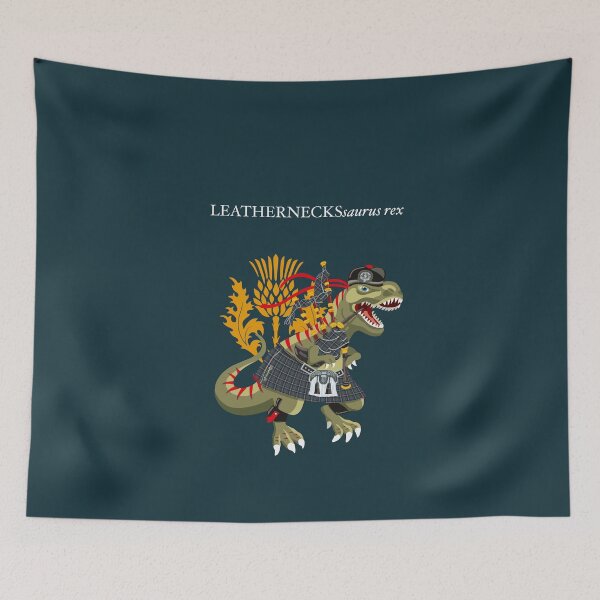 Item preview, Clanosaurus Rex LEATHERNECKSsaurus rex Leathernecks Marine Plaid Family Tartan designed and sold by Lisa Rotenberg.