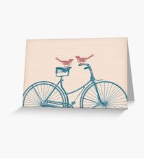 Vögel auf einem Fahrrad Grußkarte