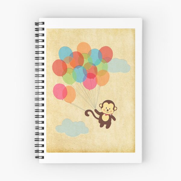 Item preview, Adorable Monkey Flying Away with Balloons  designed and sold by RumourHasIt.