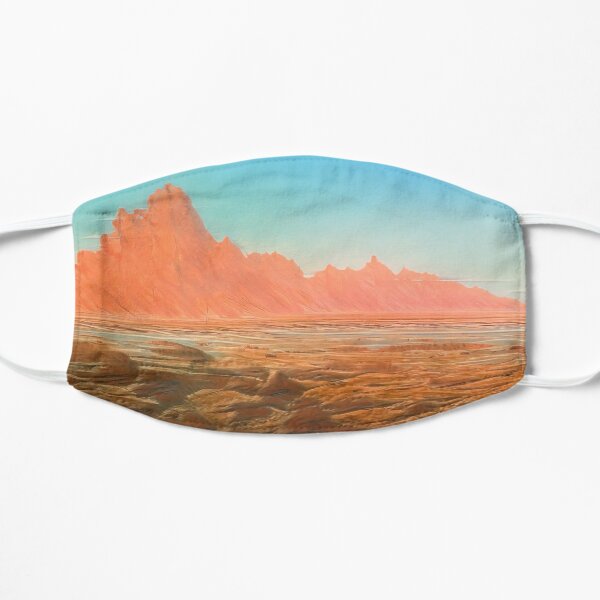 Shallow salt-sea with red mountains Flat Mask