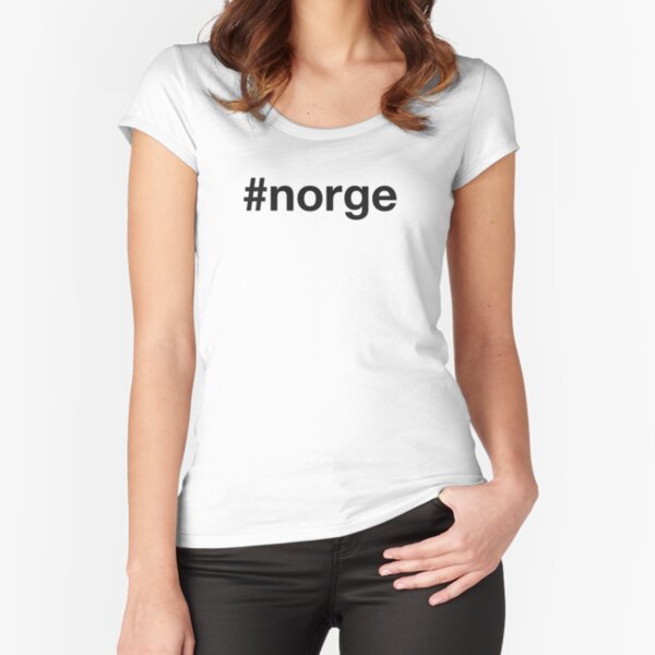 NORWAY Hashtag Tailliertes Rundhals-Shirt