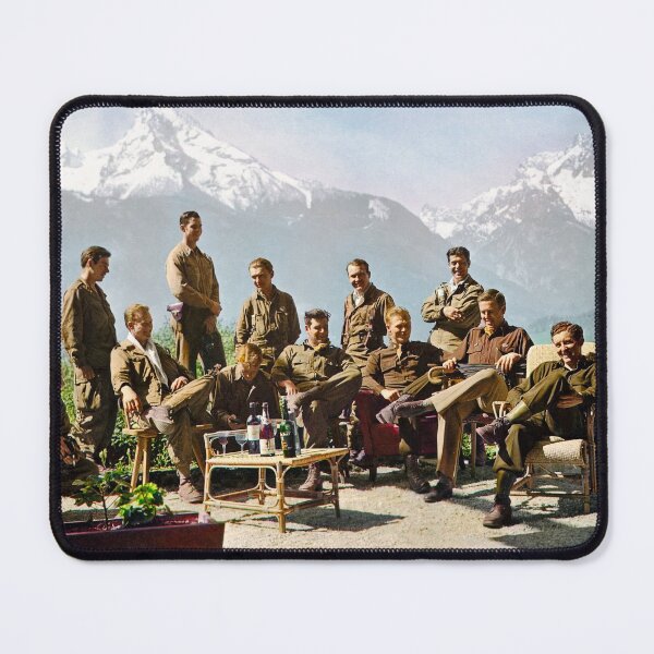 Dick Winters and his Easy Company lounging at Eagle's Nest, Hitler's former residence in the Bavarian Alps, 1945. Mouse Pad