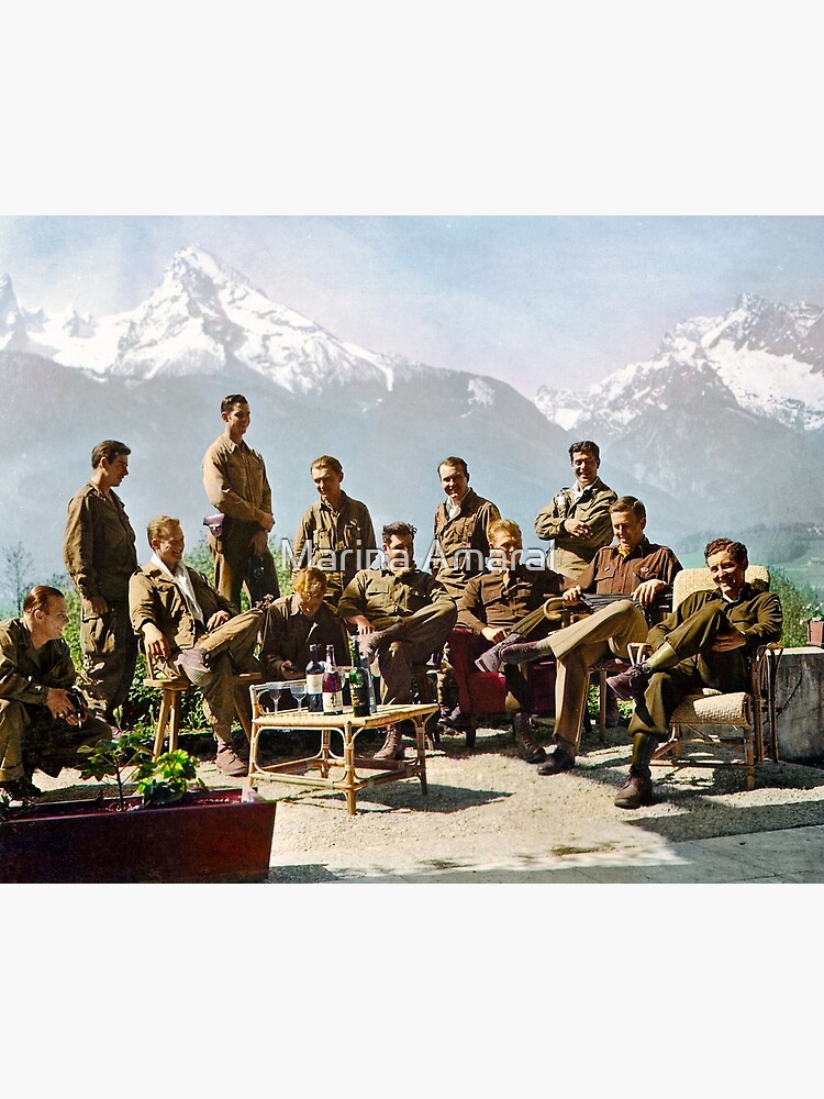 Dick Winters and his Easy Company lounging at Eagle's Nest, Hitler's former residence in the Bavarian Alps, 1945.  by marinamaral