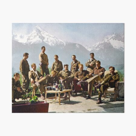 Dick Winters and his Easy Company lounging at Eagle's Nest, Hitler's former residence in the Bavarian Alps, 1945. Art Board Print