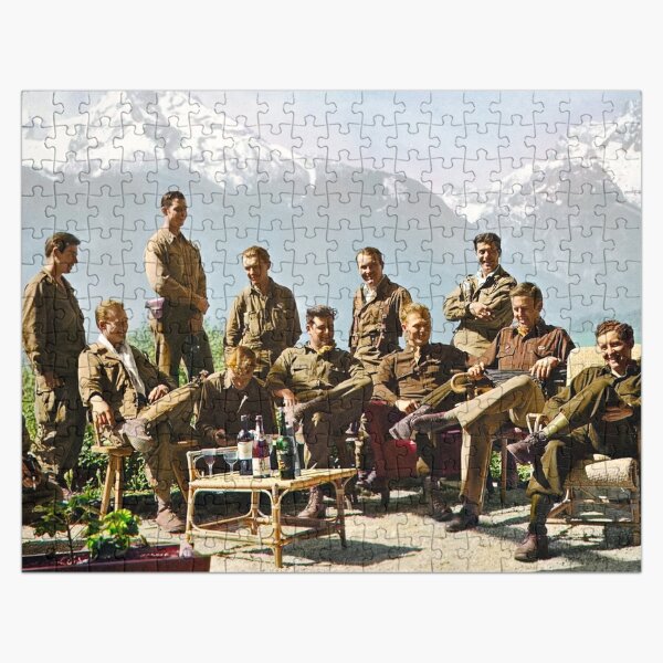 Dick Winters and his Easy Company lounging at Eagle's Nest, Hitler's former residence in the Bavarian Alps, 1945.  Jigsaw Puzzle