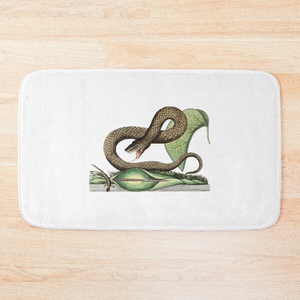 Item preview, Vintage brown viper art with scary venomous snake slithering on leaves for flora and fauna designed and sold by wackodesign.