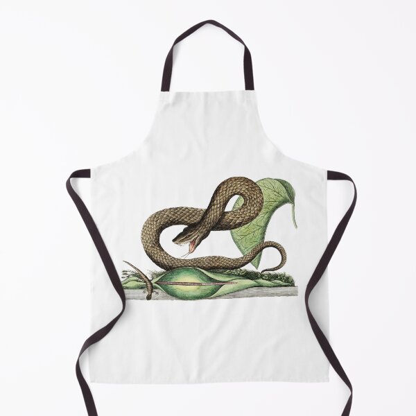 Item preview, Vintage brown viper art with scary venomous snake slithering on leaves for flora and fauna designed and sold by wackodesign.