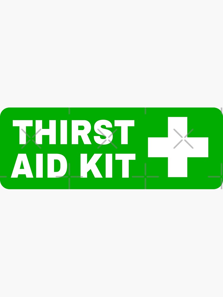 "Thirst Aid Kit Green" Sticker for Sale by Doacts Redbubble