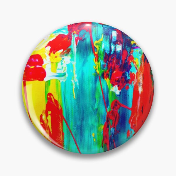 Item preview, Technicolor abstract art work - acrylic painting -  red, blue, teal, yellow and white designed and sold by hasbeenz.