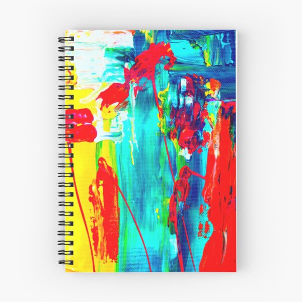Item preview, Technicolor abstract art work - acrylic painting -  red, blue, teal, yellow and white designed and sold by hasbeenz.