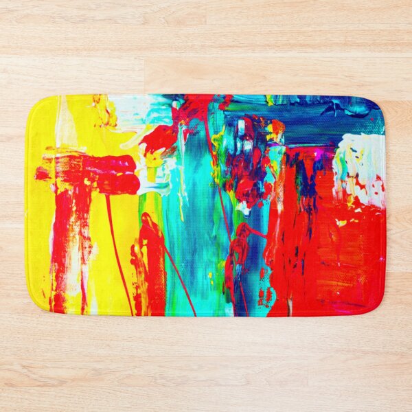 Item preview, Technicolor abstract art work - acrylic painting -  red, blue, teal, yellow and white designed and sold by hasbeenz.