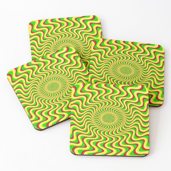 Item preview, Red, white, green and yellow Trippy optical illusion  designed and sold by Designs Of all kinds.