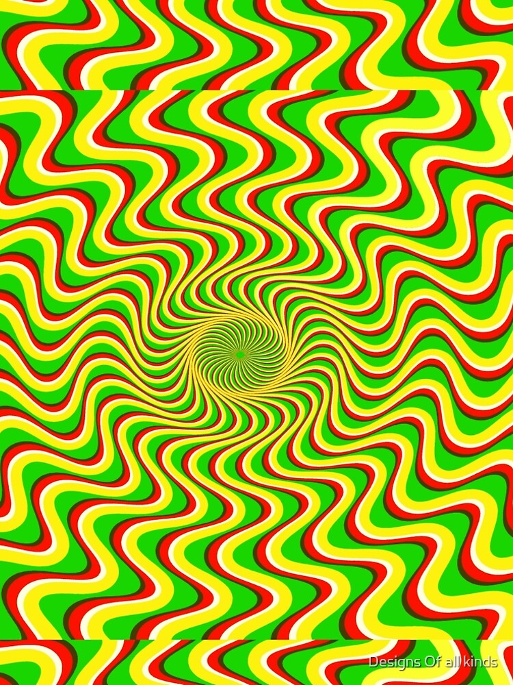 Red, white, green and yellow Trippy optical illusion " A-Line Dress for  Sale by Dilboswagginz92 | Redbubble