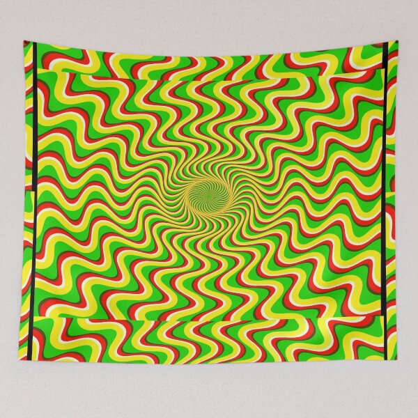 Item preview, Red, white, green and yellow Trippy optical illusion  designed and sold by Designs Of all kinds.