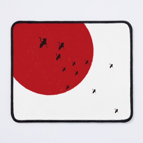 Sun and Birds | Japanese Inspired Design Mouse Pad
