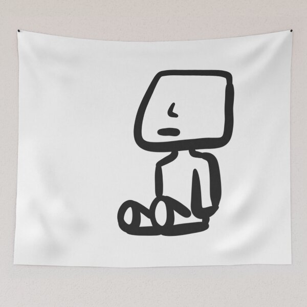 Item preview, sad boy, marshmallow boy, lined design designed and sold by BADAHIGH.