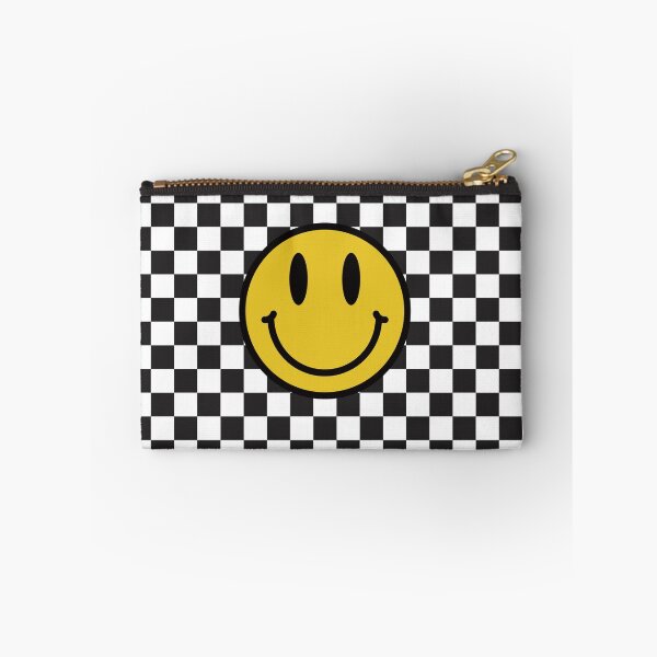 Item preview, smile against a checkered background designed and sold by Queengood.
