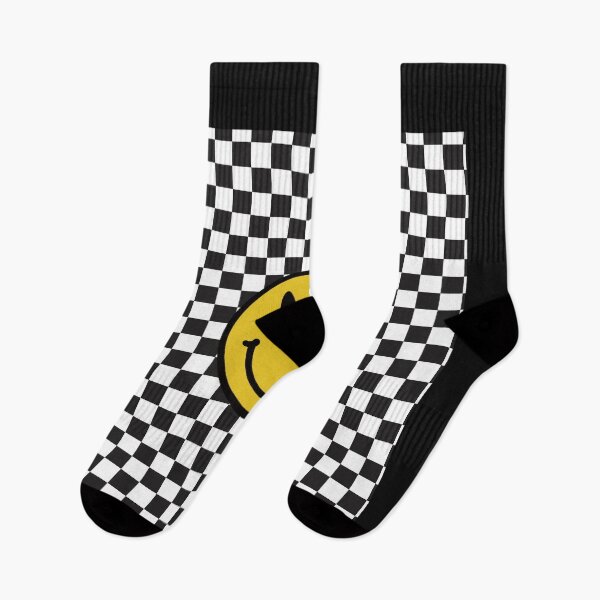 Item preview, smile against a checkered background designed and sold by Queengood.
