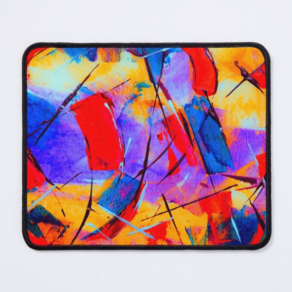 Item preview, Technicolor abstract art work - acrylic painting -  red, blue,aqua, black and orange designed and sold by hasbeenz.