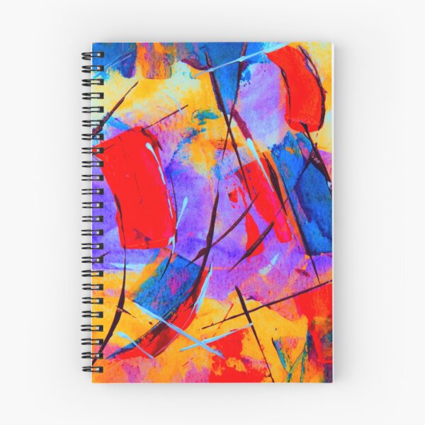 Item preview, Technicolor abstract art work - acrylic painting -  red, blue,aqua, black and orange designed and sold by hasbeenz.