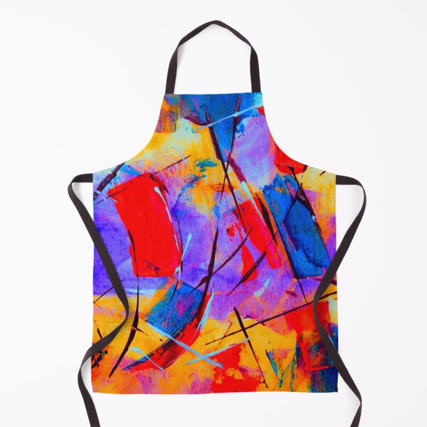 Item preview, Technicolor abstract art work - acrylic painting -  red, blue,aqua, black and orange designed and sold by hasbeenz.
